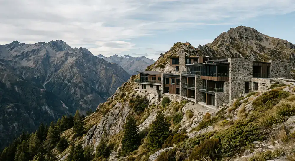 Stan Wextropy Alpine postavený na horském hřebeni